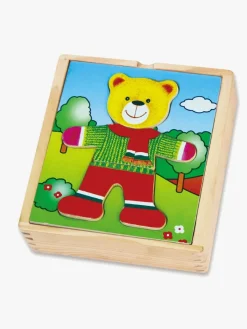 Trælegetøj|Babylegetøj-VIGA Trækasse med Bjørn
