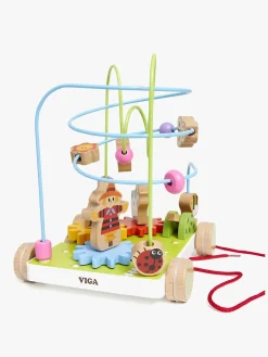 Trælegetøj-VIGA Træklegetøj med Kuglebane og Drejehjul
