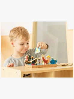 Spil & Puslespil-VIGA Trælegetøj Pirat Og Bondegård 2-i-1